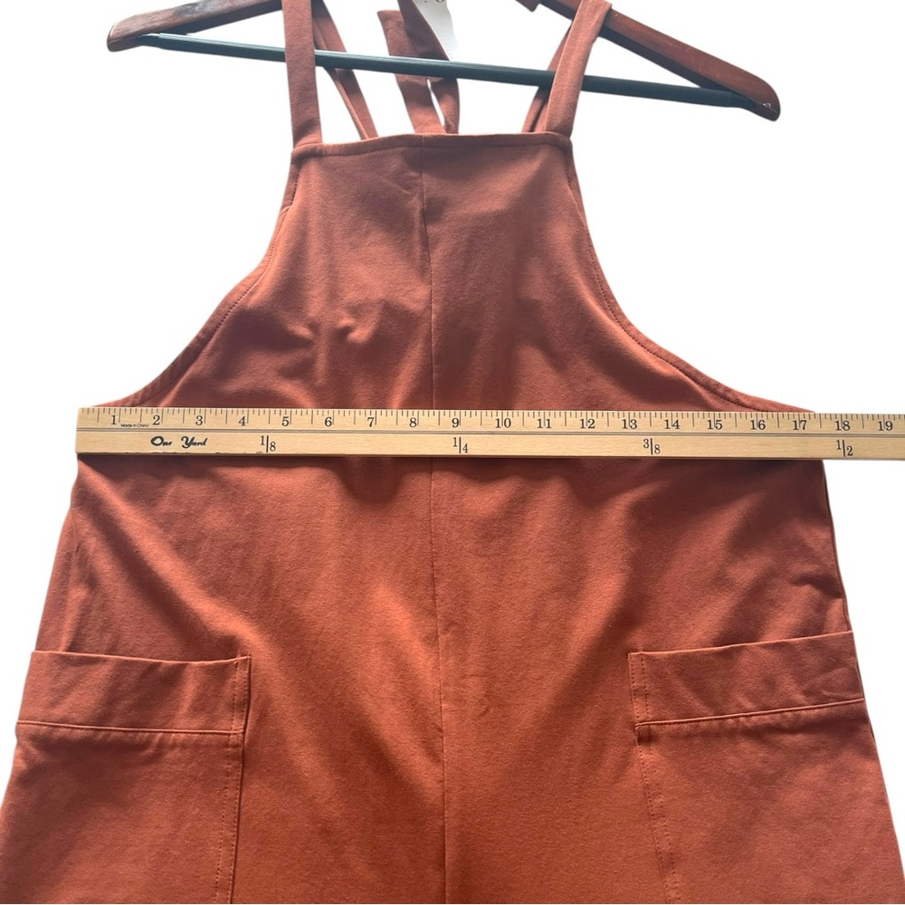 Maternity Rust Utility Jumpsuit - Picture 10 of 14